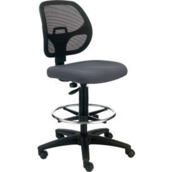Global Equipment Interion    Armless Mesh Drafting Stool - Fabric - Gray A2813TMIX-GY